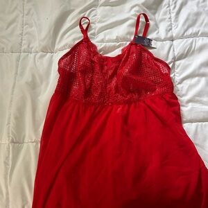 NWT Cacique Red Lace Babydoll with G-string 22/24